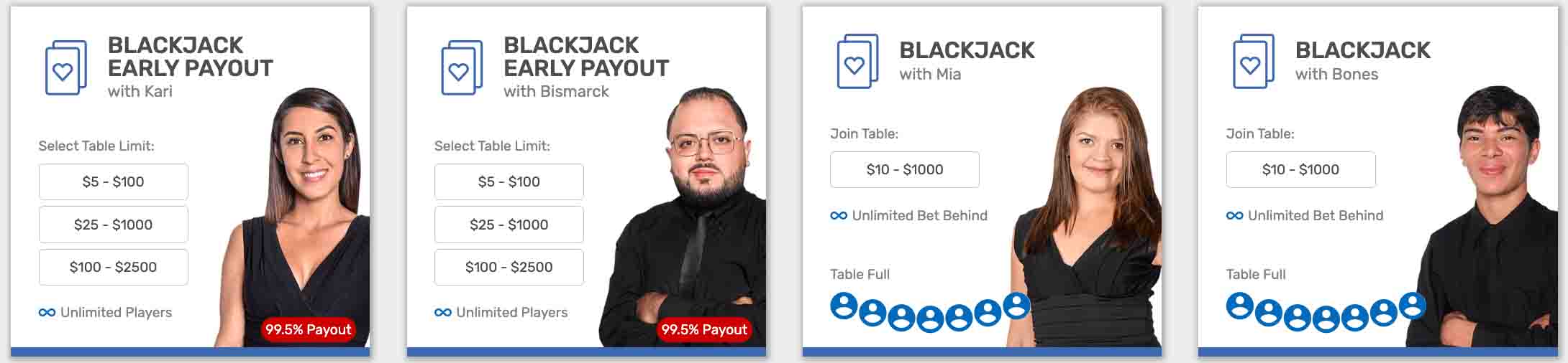 Bovada live dealer blackjack